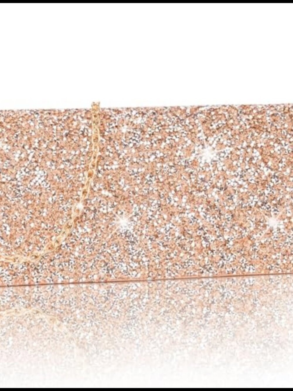 Rhinestone Envelope Clutch Evening Handbag with Detachable Chain